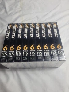 9 VHS Video Cassette 6 Hour High Standard T-120 Blank Tapes Lot Sealed - Picture 1 of 3