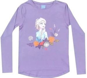 FROZEN EISKÖNIGIN 134 140 SHIRT LANGARM DISNEY LILA ELSA LANGARMSHIRT EISZAUBER - Bild 1 von 7