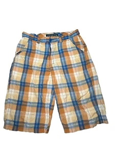 South Pole Shorts Mens 34x15 Blue Orange Plaid Baggy Hip Hop Skater Y2K Rn 82628 - Picture 1 of 4