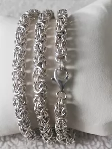 .925 Solid Silver Byzantine Rope Chain Mens Necklace 5mm 22" New. - Picture 1 of 6