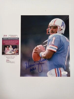 Warren Moon Autographed Signed 8x10 Photography JSA -1 # - Image 1 of 3