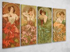 Alphonse Mucha The Precious Stones 4 x Canvas Wall Art Picture Poster Print