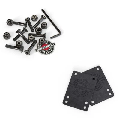 INDEPENDENT SKATEBOARDS Independent Skateboard Hardware 1" Allen Black + 1/8" Independent Shock Pads