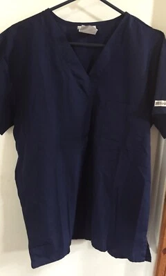 UA Scrubs Blue Navy Medium Unisex Short Sleeve 1 Upper Pocket Medical Nursing - Image 1 of 4
