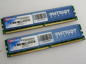 2GB DDR2 (2 x 1GB) PC2-6400, 800MHz, DIMM 240-PIN, PATRIOT, TESTED AND WORKING - Picture 1 of 2