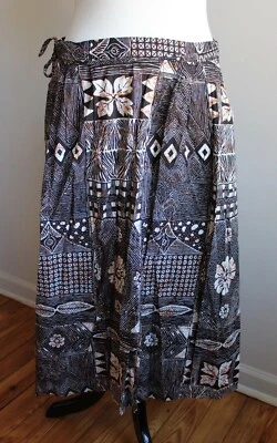 Falda envolvente midi estampada marrón Orvis XL de colección EE. UU. Foto 1 de 4