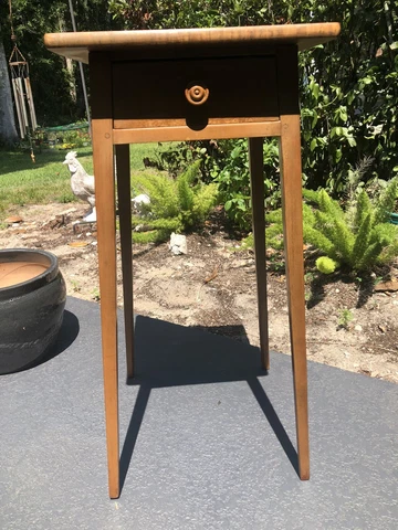 Vintage Hepplewhite Style Tiger Maple Single Drawer Stand Cover