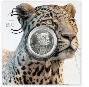 5 bordes BIG FIVE II - Leopard Sudáfrica Sudáfrica 1 oz plata BU 2023 - Imagen 1 de 4