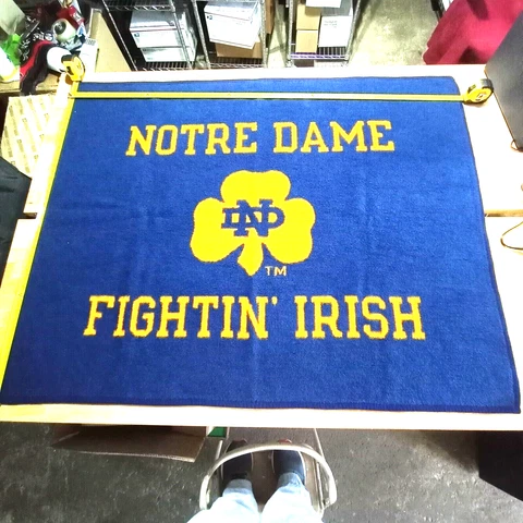 Vintage Notre Dame Fightin Irish Logo Biederlack Soft Stadium Blanket 57x45 Cover