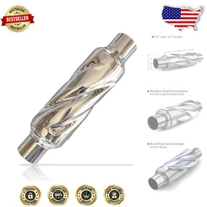 Stainless Steel Universal Exhaust Muffler – 15.5” Quiet Performance Resonator - Foto 1 di 8