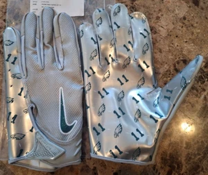 NIKE VAPOR JET 7.0 NFL EAGLES #11 A.J. BROWN PLAYER ISSUED FOOTBALL GLOVES, FA23 - Picture 1 of 2
