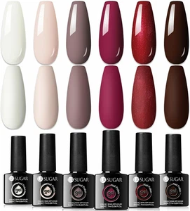 - Set Di Smalti UV per Unghie Di 6 Colori Rosa, Bianco, Rosso Con Glitter, Adatt - Foto 1 di 12