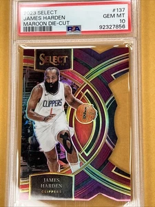 2023-24 Select James Harden #137 Maroon Die-Cut  130/175 PSA 10 GEM MINT - Picture 1 of 3
