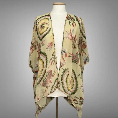 Top de mujer Umgee M crema atrapasueños boho suroño kimono cárdigan plumero Foto 1 de 4