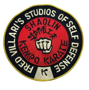"PARCHE BORDADO FRED VILLARI Karate Shaolin autodefensa 9"" vintage nos" - Imagen 1 de 4