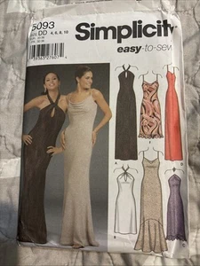 Simplicity 5093 Sz 4-10 Women’s Evening Dress Easy To Sew 6 Variations - Picture 1 of 2