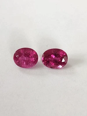 Beautiful Pair of Natural 5.96ctw Oval PINK TOURMALINES - Image 1 of 2