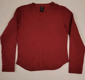 Pullover vintage de principios de la década de 1990 Gap para mujer talla S rojo único polar cuello en V - Imagen 1 de 6