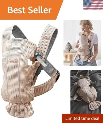 Acogedor Portabebés Rosa Perlado Mini - Ligero Malla 3D Comodidad para Recién Nacidos Foto 1 de 4