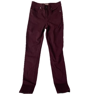 Madewell 9" High Riser Skinny Skinny Womens Size 24 Burgundy Stretch Mid Rise - Picture 1 of 6