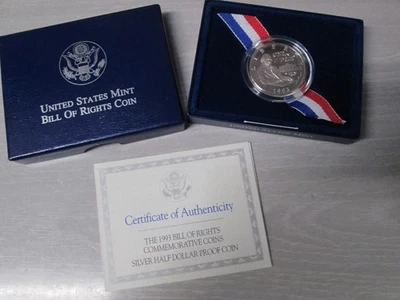 1993 Bill of Rights James Madison Silver Proof Half Dollar Commemorative Coin - Image 1 of 3