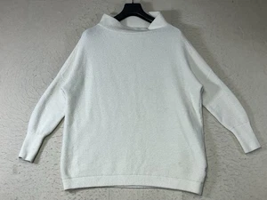 Free People Sweater Women Cream Textured Oversized Mock Neck Size Medium Pics - Picture 1 of 16