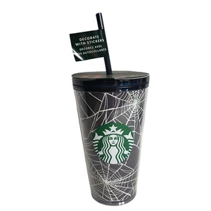 2021 Starbucks Halloween Spider Webs Glow In the Dark Tumbler 16 Oz  - Picture 1 of 6