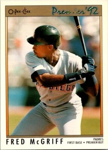 1992 O-Pee-Chee Premier San Diego Padres Baseball Card #166 Fred McGriff - Picture 1 of 2