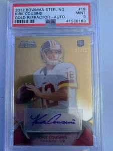 2012 Bowman Sterling Kirk Cousins Gold Refractor - Auto PSA 9 - Picture 1 of 1