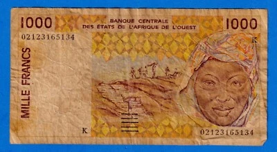 Senegal - West African States CFA 1000 Francs 2002 P-711Kl Circ 02123165134 - Image 1 of 4