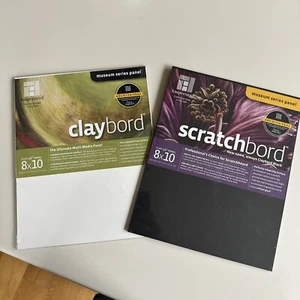 Ampersand Claybord 1/8 Inch 8X10 And scratchbord 8x10 Museum Series Panels - Picture 1 of 7