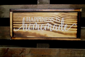 Happiness is homemade Farmhouse Rustic Wood Sign Wall Decor Made in the USA !! - Picture 1 of 6