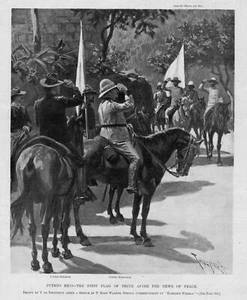 PUERTO RICO THE FIRST FLAG OF TRUCE AFTER THE NEWS OF PEACE COLONEL GLASSFORD - Picture 1 of 1