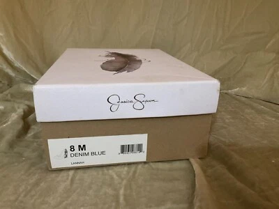 Jessica Simpson Lannah Floral Embroidery Chambray Block Heels Women Shoe Sz 8M - Image 1 of 4