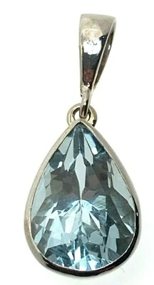 9ct White Gold Large Aquamarine 5.23cts Teardop Pendant - Image 1 of 4