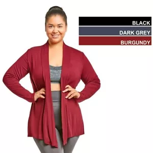 1 Plus Size Womens Cardigan Sweater Long Sleeve Open Front Top Jacket Casual XL - Picture 1 of 3