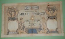 Billet Banque de France - 1000 Francs CÉRÈS et MERCURE Modifié - 1938