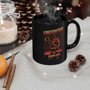 Fire Fighters for Trump Black Coffee Mug (11oz, 15oz) Gifts Xmas, Father"s Day, - Picture 1 of 7