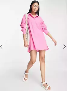 Lola and May Pink Shirt Dress Excellent Conditon Size 8 100% Cotton - Picture 1 of 5
