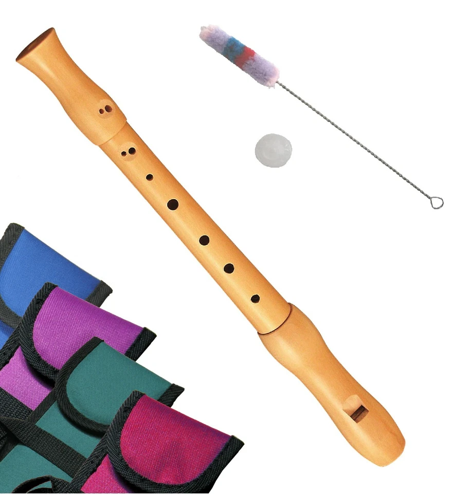 C-sopran Flöte Holz buche Einsteiger deutsche Griffweise Wischer Tasche