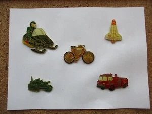 TRANSPORT VEHICLES SKIDOO FIRE ENGINE RACING BIKE ROCKET TANK PIN BADGE 99p EACH - Picture 1 of 6