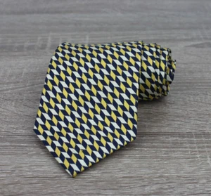 Corbata para hombre Paul Fredrick corbata seda italiana hecha a mano en EE. UU. azul y amarillo - Imagen 1 de 6