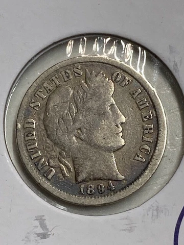 1894 Barber Dime, Better Date, strong details, scratch, Free Shipping Offer Cover