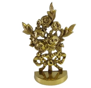 Vtg Ornate Brass Decor Flower Bouquet - Picture 1 of 12