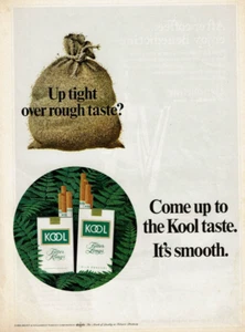 1969 Vintage Print Ad Come up to the Kool taste It's smooth Up tight rough taste - Picture 1 of 2