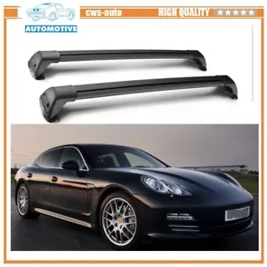 2PCS Aluminum Cross Bar Fits for Porsche Panamera 2016-2023 Luggage Roof Rack - Foto 1 di 5