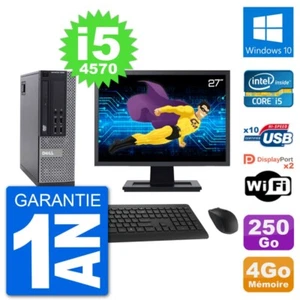 PC Dell 9020 SFF Ecran 27" Intel i5-4570 RAM 4Go Disque 250Go Windows 10 Wifi - Photo 1/3