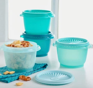 Neu Tupperware Servierschüsseln/Behälter mit Dichtungen Set 20 Unzen Blaugrün - Bild 1 von 1