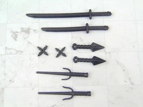 Custom Weapons 1:12 Scale for 6" Figures 8 pc NINJA Arsenal KUNAI KATANA SAI New Cover