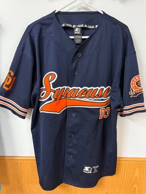 Camiseta deportiva de béisbol de colección Syracuse University SU Orangemen Team STARTER grande azul marino Foto 1 de 4